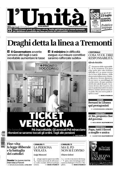 L'Unità : organo centrale del Partito comunista italiano